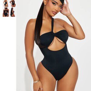 Ready For The Summer Cutout 1 Piece Swimsuit - Black